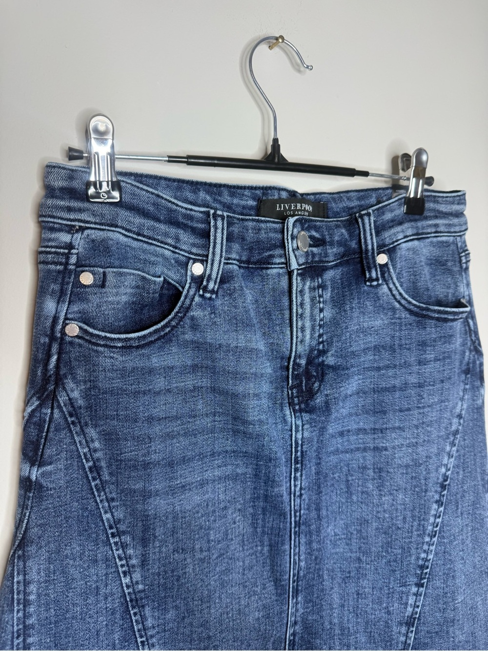Liverpool Denim Maxi Skirt - Dark Blue - Picture 4 of 6